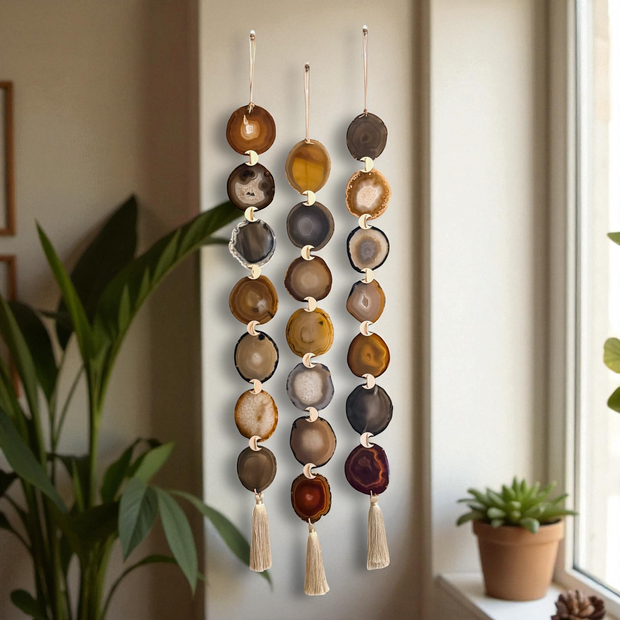 Set of 3 Umber Moon Agate Garlands