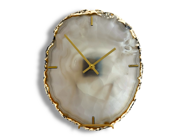 12.5" One of A Kind XL Natural Agate Wall Clock