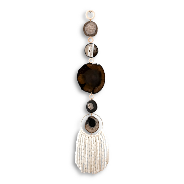 Sable Fringe Agate Wall Hanging