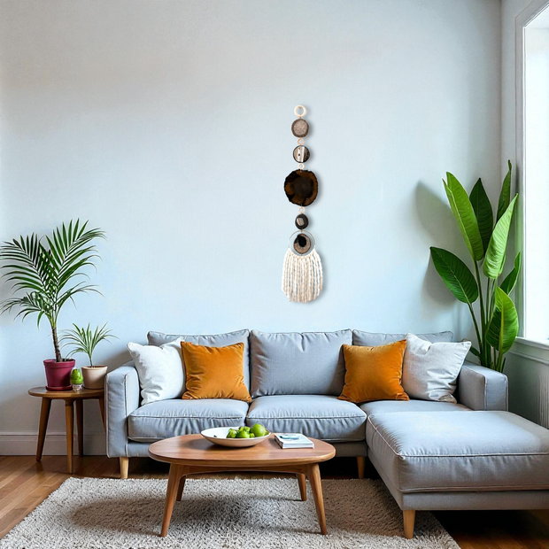 Sable Fringe Agate Wall Hanging