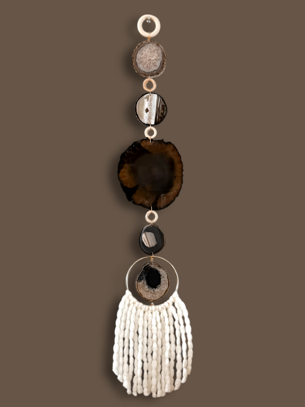 Sable Fringe Agate Wall Hanging
