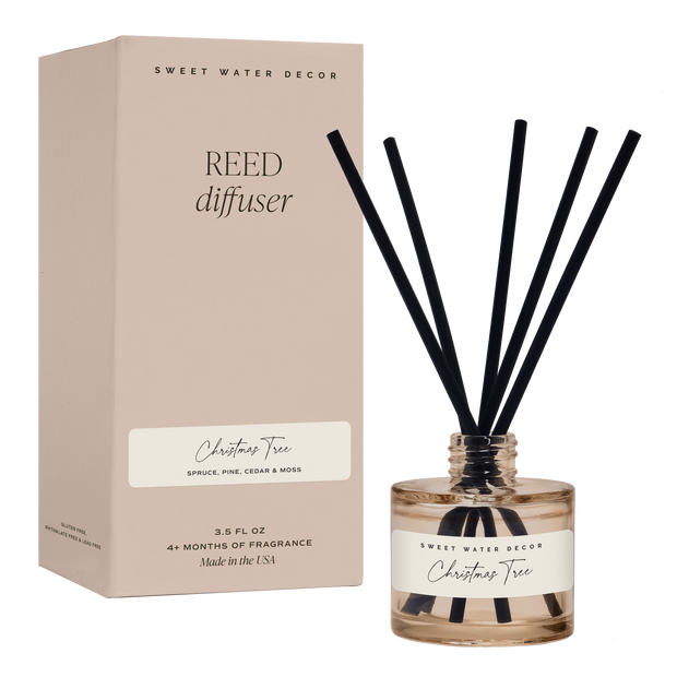 Christmas Tree Tinted Glass Jar Reed Diffuser