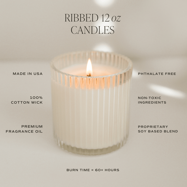 Sugar Cookies Fluted Soy Candle - Ribbed Glass Jar - 12 oz