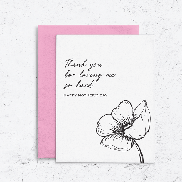 Mother's Day Loved So Hard Letterpress Card Box Set of 10
