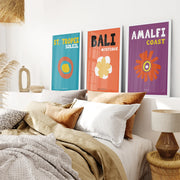 3 Piece Trendy Preppy Style Wall Art Set. Travel Theme