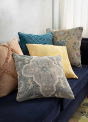 Bigaa Teal Medallion Throw Pillow