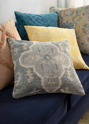 Bigaa Teal Medallion Throw Pillow
