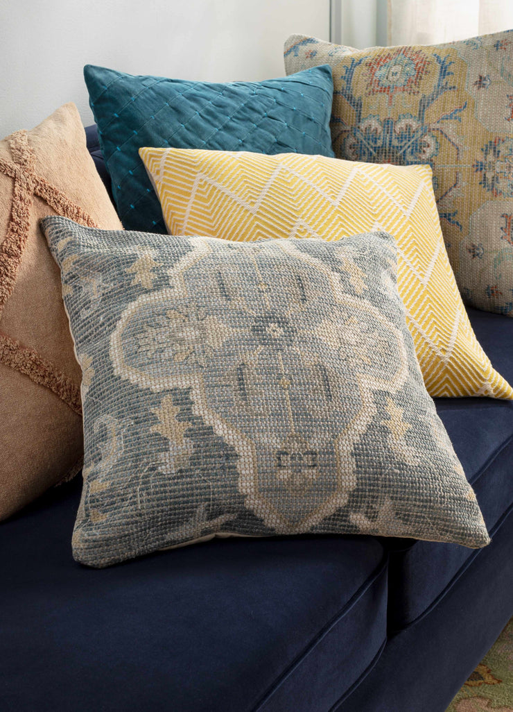 Bigaa Teal Medallion Throw Pillow