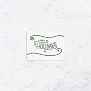 Happy Holidays Swirl Letterpress Box Set of 10