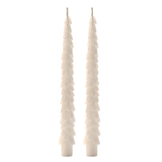 Cream Tree Taper Candles - Set of 2