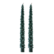 Green Tree Taper Candles - Set of 2