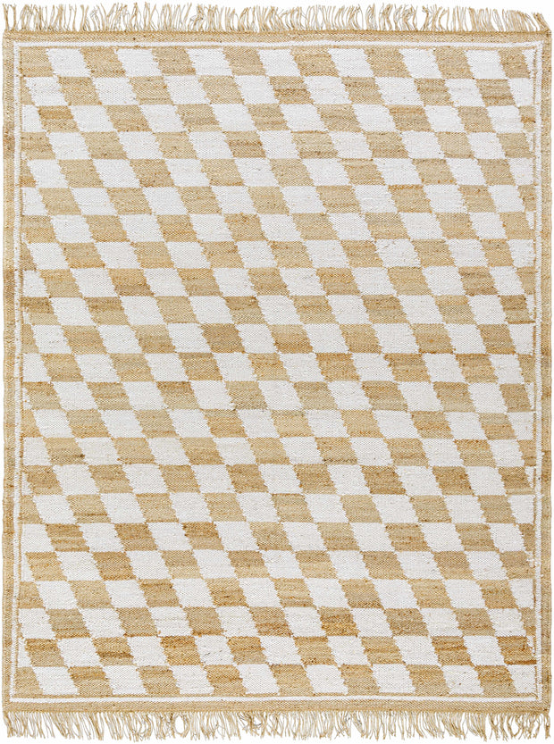 Tiria Diamond Checkered Jute Tasseled Rug