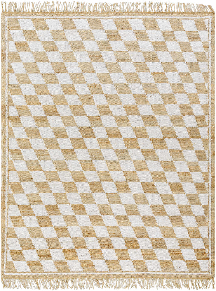Tiria Diamond Checkered Jute Tasseled Rug