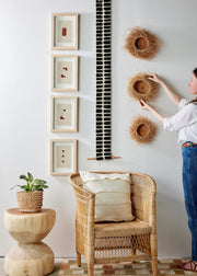 Flexibility Bogolan Wall Totem in Black with White Lines