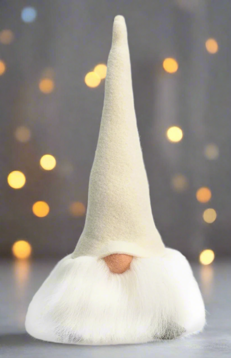 Tomte Gnome - Walter with Felt Cap (White)
