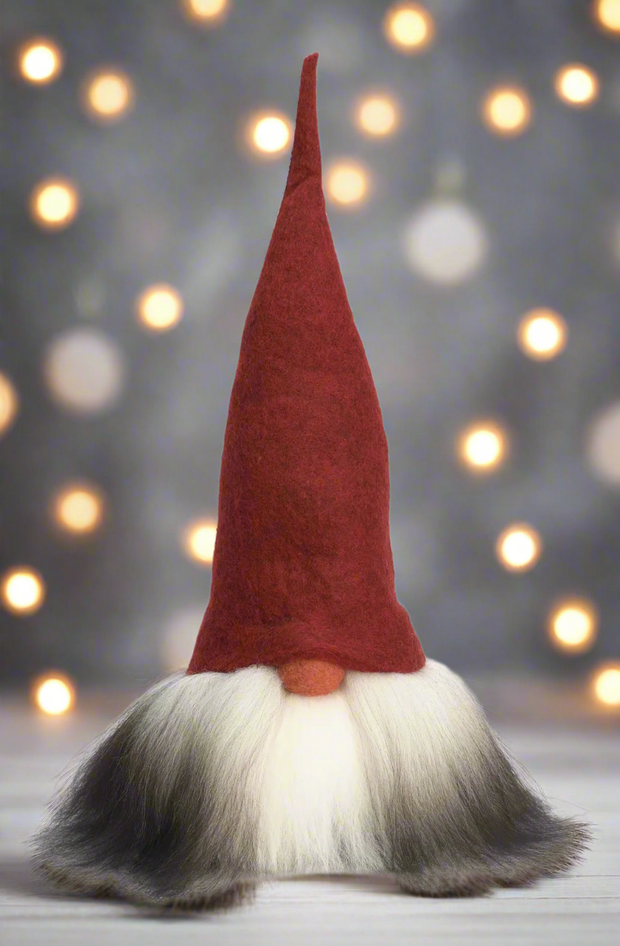 Tomte Gnome - Verner with Felt Cap (Red)
