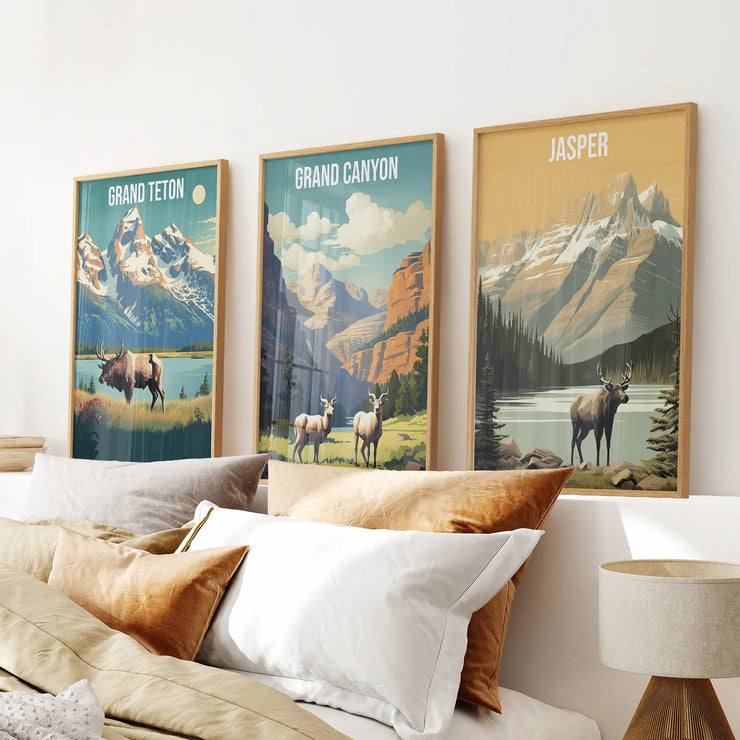 Grand Canyon, Jasper, Grand Teton. National Park Wall Art