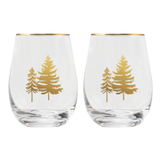 Trees Stemless Wine Glass - Boxed Set of 2