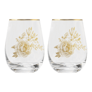 Delft Stemless Wine Glass - Boxed Set of 2