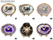 Artisan Agate Desk Clock - Limited Holiday Edition (Choose the One You Love)