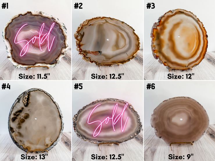 Agate Wall Clock | 8 to 13-Inch - Handcrafted Artisan Timepiece (Choose Slice)