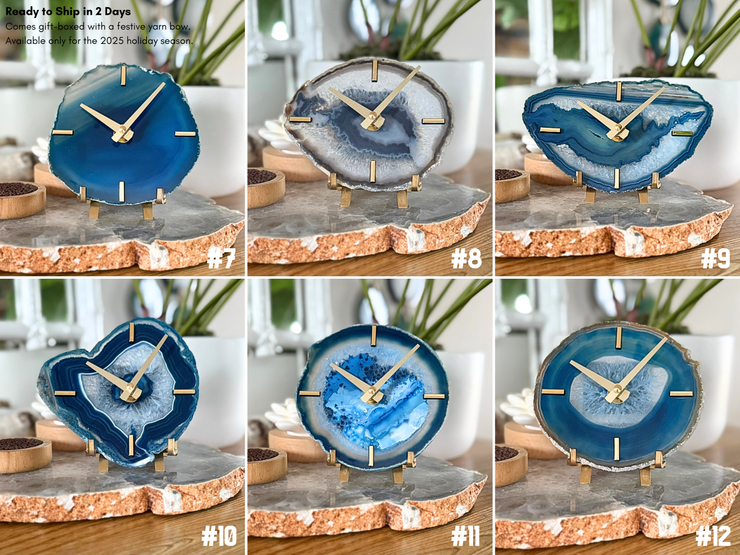 Artisan Agate Desk Clock - Limited Holiday Edition