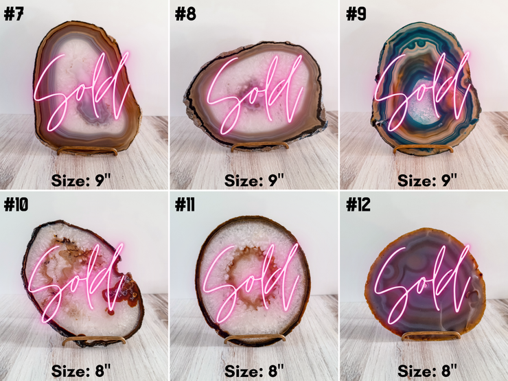 Agate Wall Clock | 8 to 13-Inch - Handcrafted Artisan Timepiece (Choose Slice)