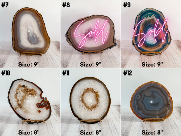Agate Wall Clock | 8 to 13-Inch - Handcrafted Artisan Timepiece (Choose Slice)