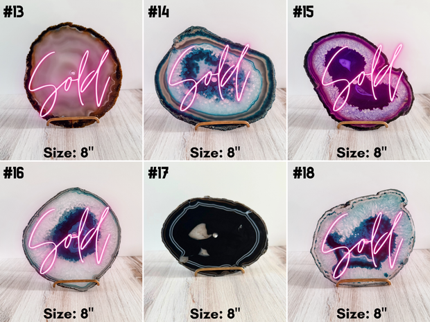 Agate Wall Clock | 8 to 13-Inch - Handcrafted Artisan Timepiece (Choose Slice)