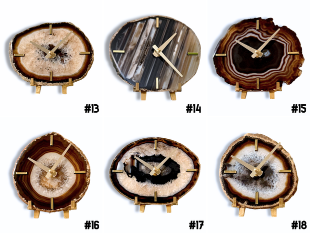 Artisan Agate Desk Clock - Limited Holiday Edition (Choose the One You Love)
