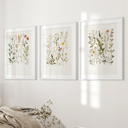 Watercolor Wildflower Floral Nursery Wall Art Set