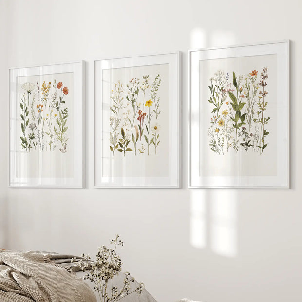 Watercolor Wildflower Floral Nursery Wall Art Set