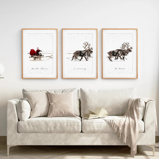 Christmas Santa Claus With a Sleigh Art Set