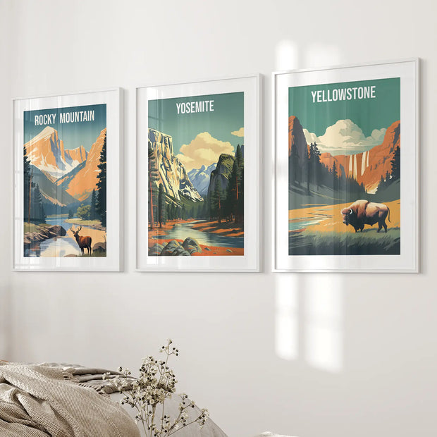 Rocky Mountain, Yosemite, Yellowstone. National Park Wall Art