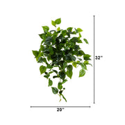 32” UV Resistant Artificial Philo Hanging Plant (Indoor/Outdoor) - Set of 2