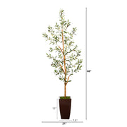5.5’ Olive Artificial Tree in Bronze Metal Planter