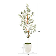 5.5’ Olive Artificial Tree in White Planter