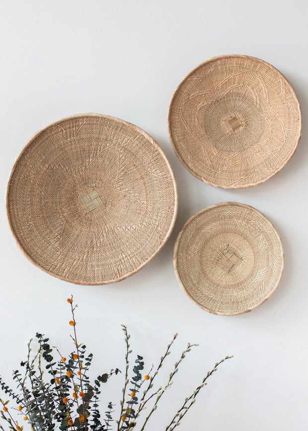 Binga Blonde Natural Woven Wall Basket