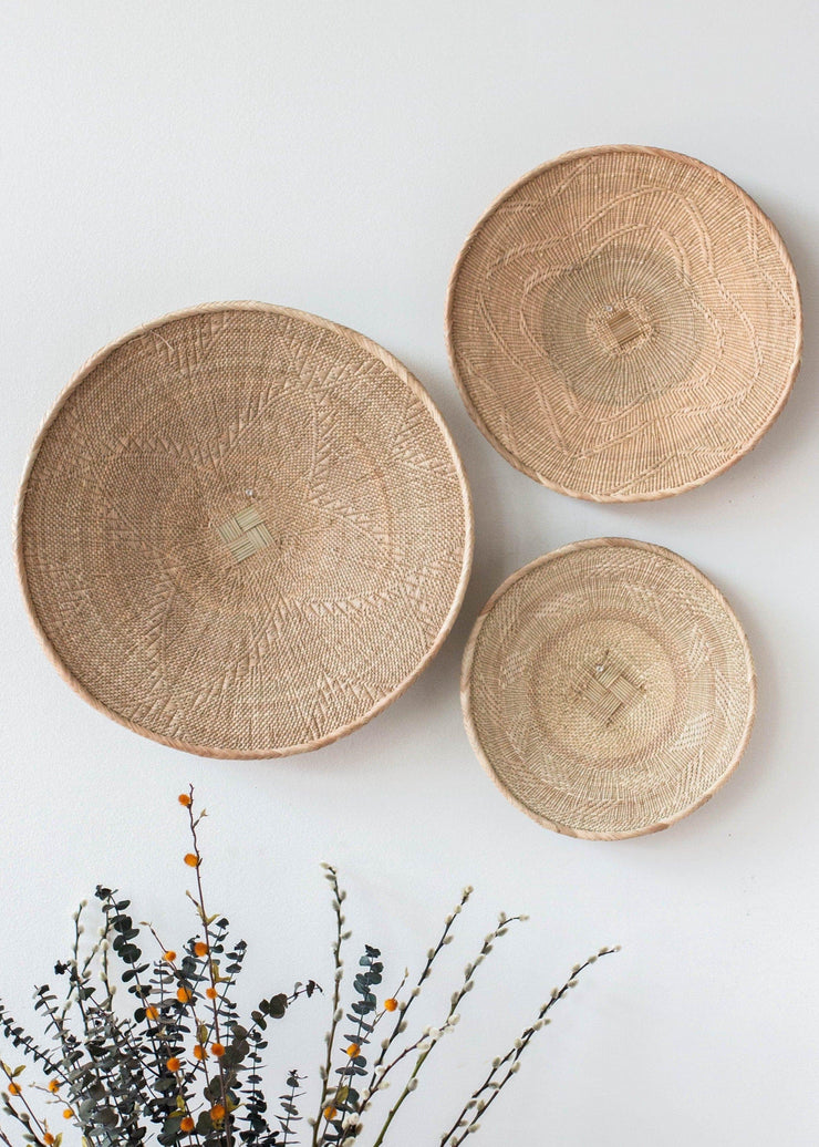 Binga Blonde Natural Woven Wall Basket