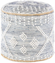 Coombabah Blue and White Cylinder Pouf