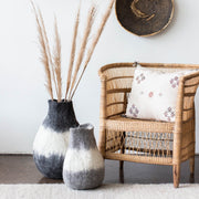 Eclipse Charcoal and Ivory Wool Gourd Basket
