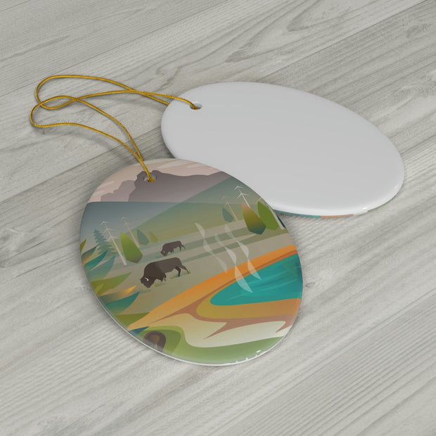 Yellowstone National Park, Grand Prismatic Ceramic Ornament