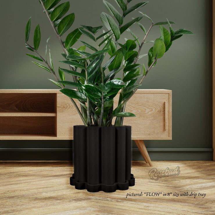 Funky Flow Planter with Drainage and Unique Tray