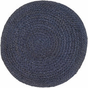 Gail Navy Jute Knitted Pouf