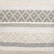 Geyser Woven White Gray Cotton Pouf