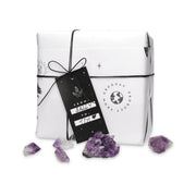Deep Purple Amethyst Crystal Decor piece with metallic base included (13 in tall) Rare crystal for home decoration