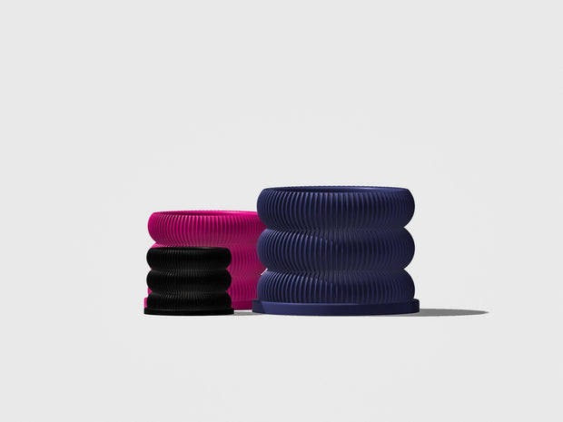 Ribbed Bubble Plant Pot With Drainage and Saucer