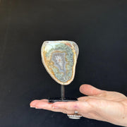 Cutest Crystal Gift, Jasper SET on Stand, Colorful Jasper Slice with metallic base, home decoration, mineral formations for collectors
