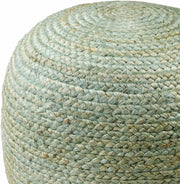 Jenkinjones Knitted Aqua Jute Pouf