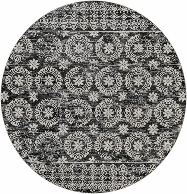 Kahraman Black & White Washable Rug